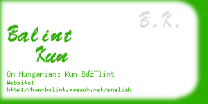 balint kun business card